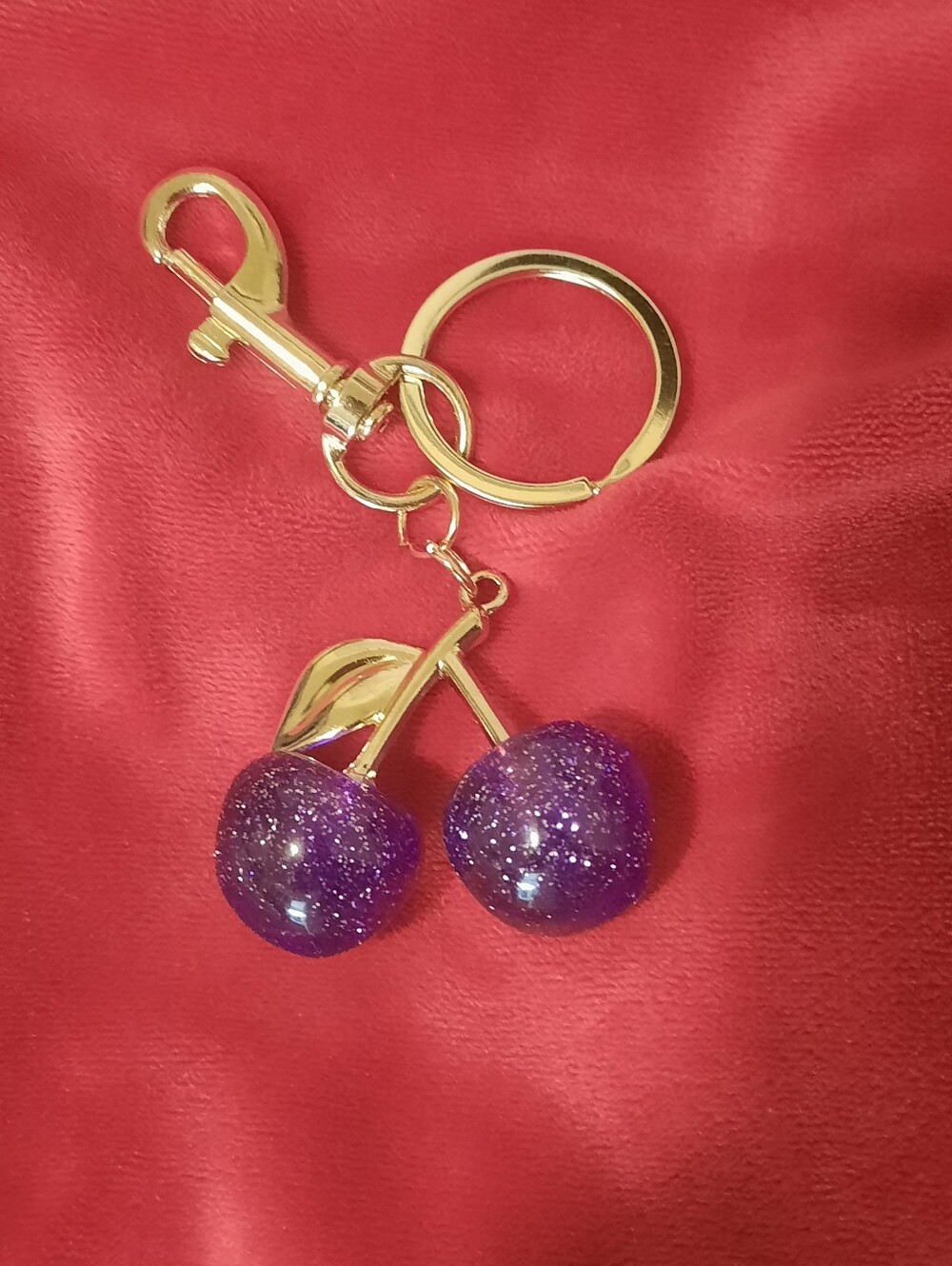 Small Purple Cherry Charm